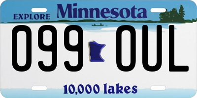 MN license plate 099OUL