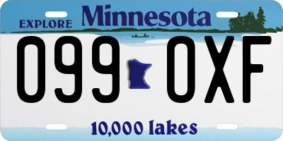 MN license plate 099OXF