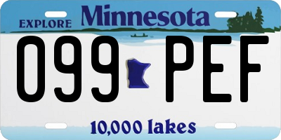 MN license plate 099PEF