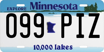 MN license plate 099PIZ
