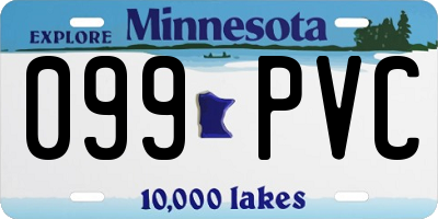 MN license plate 099PVC
