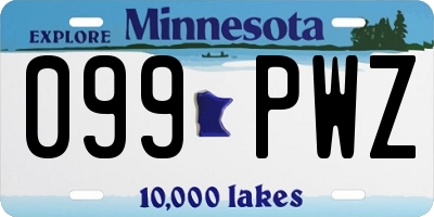 MN license plate 099PWZ