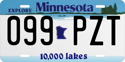 MN license plate 099PZT