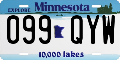 MN license plate 099QYW