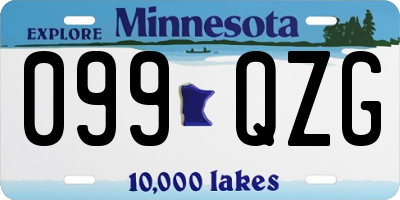 MN license plate 099QZG