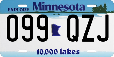 MN license plate 099QZJ