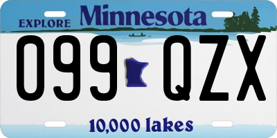 MN license plate 099QZX