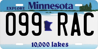MN license plate 099RAC