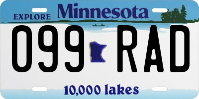 MN license plate 099RAD