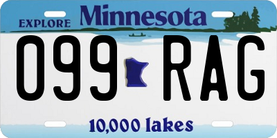 MN license plate 099RAG