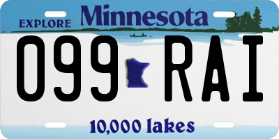 MN license plate 099RAI