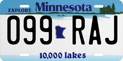 MN license plate 099RAJ