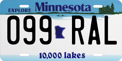 MN license plate 099RAL