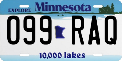 MN license plate 099RAQ