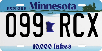 MN license plate 099RCX