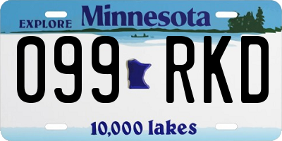 MN license plate 099RKD