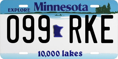 MN license plate 099RKE
