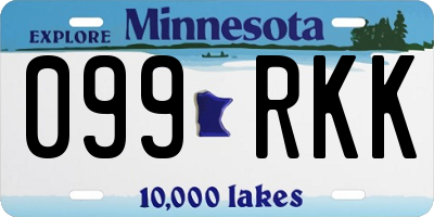 MN license plate 099RKK
