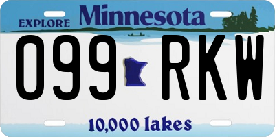 MN license plate 099RKW