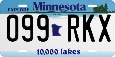 MN license plate 099RKX