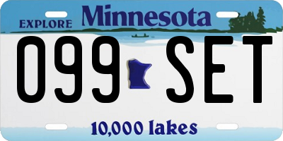 MN license plate 099SET