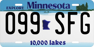MN license plate 099SFG