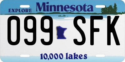 MN license plate 099SFK