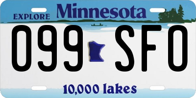 MN license plate 099SFO