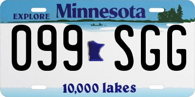 MN license plate 099SGG
