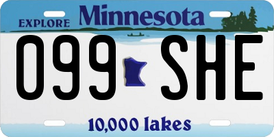 MN license plate 099SHE
