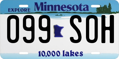 MN license plate 099SOH
