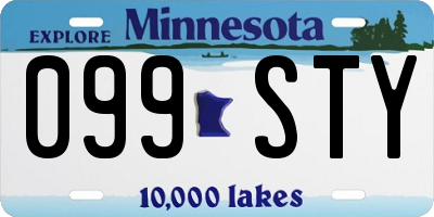 MN license plate 099STY