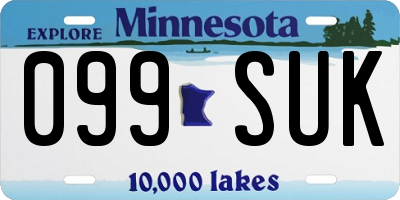 MN license plate 099SUK