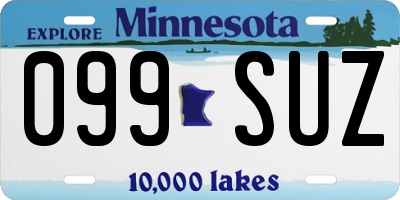 MN license plate 099SUZ