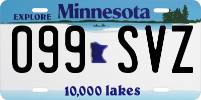 MN license plate 099SVZ