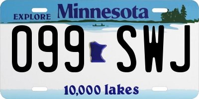 MN license plate 099SWJ