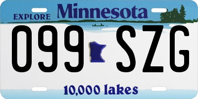 MN license plate 099SZG