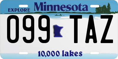 MN license plate 099TAZ