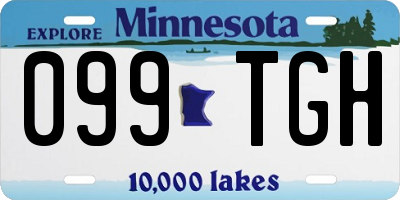 MN license plate 099TGH