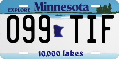 MN license plate 099TIF