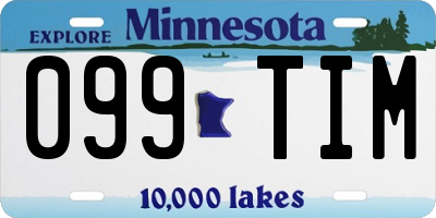 MN license plate 099TIM