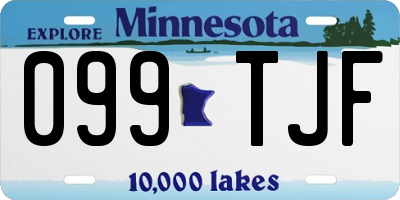 MN license plate 099TJF