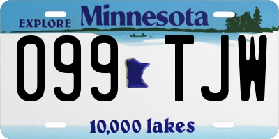 MN license plate 099TJW