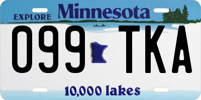 MN license plate 099TKA