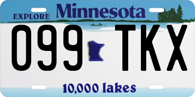 MN license plate 099TKX