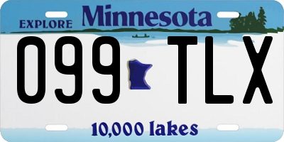 MN license plate 099TLX