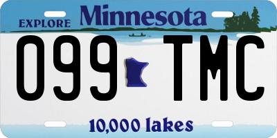 MN license plate 099TMC