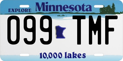 MN license plate 099TMF