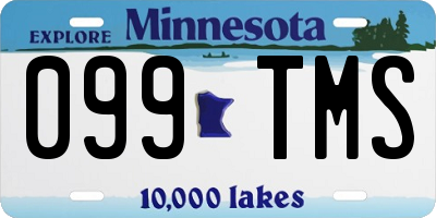 MN license plate 099TMS