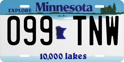 MN license plate 099TNW